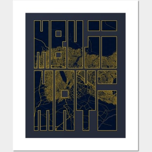 Mbuji-Mayi, DR Congo City Map Typography - Gold Art Deco Posters and Art